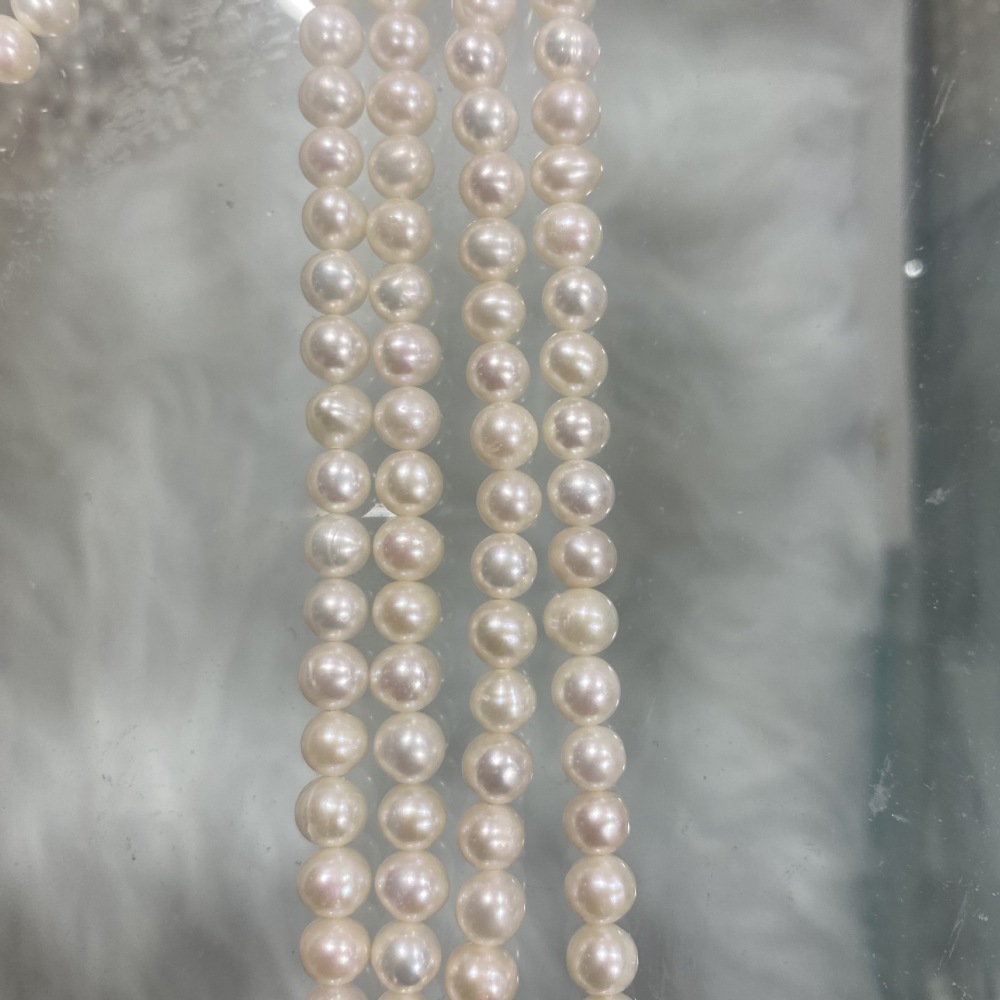 6-7mm Natural Freshwater Pearls, Near Round, Slightly Textured, DIY Accessories