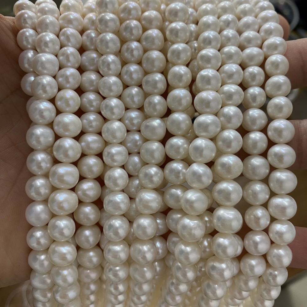 7mm Natural Freshwater Pearl, Near-Round, DIY Accessory