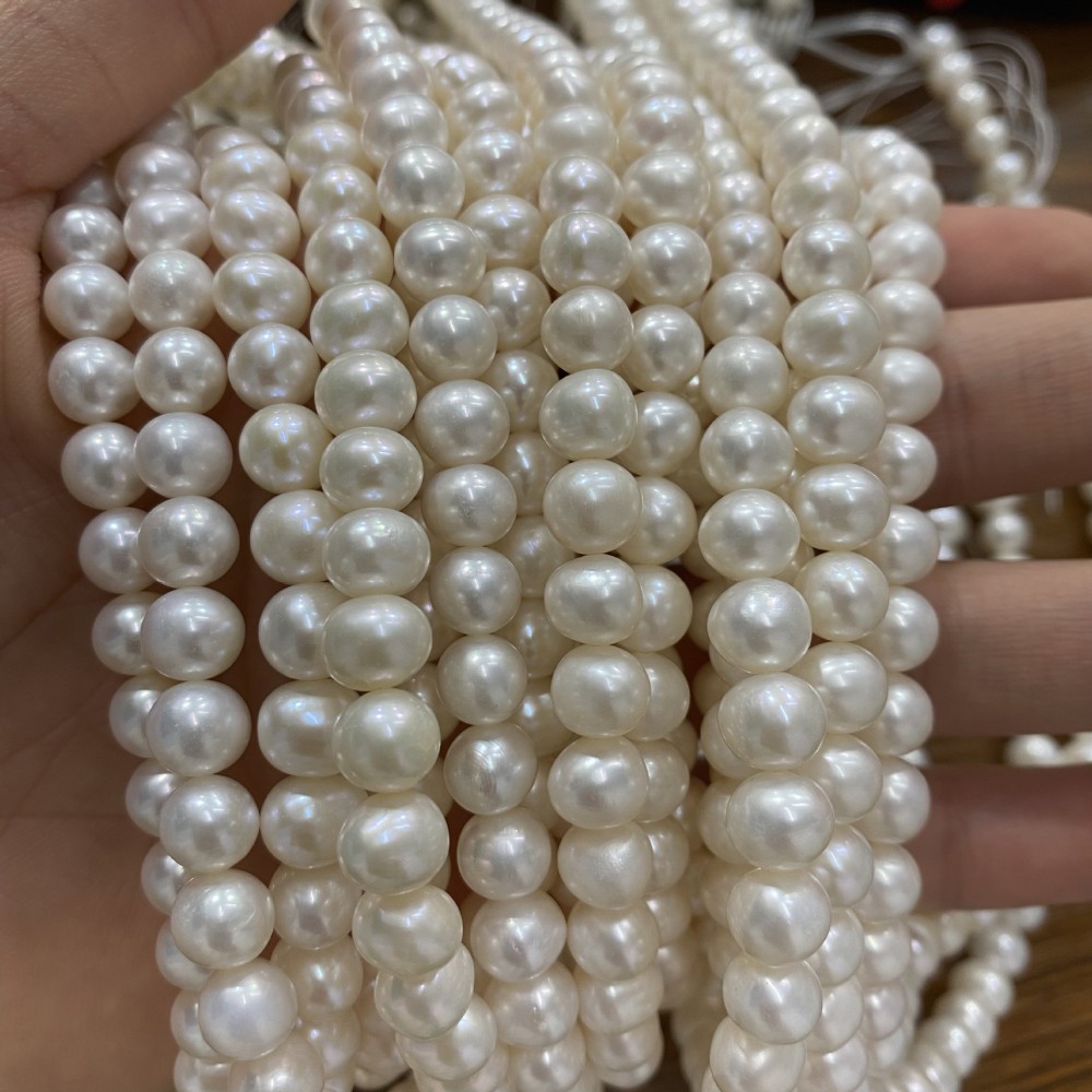 7mm Natural Freshwater Pearl, Near-Round, DIY Accessory