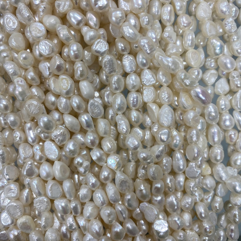 7-8mm Natural Baroque Freshwater Pearls, Wrinkled Skin, High Luster, DIY Accessories