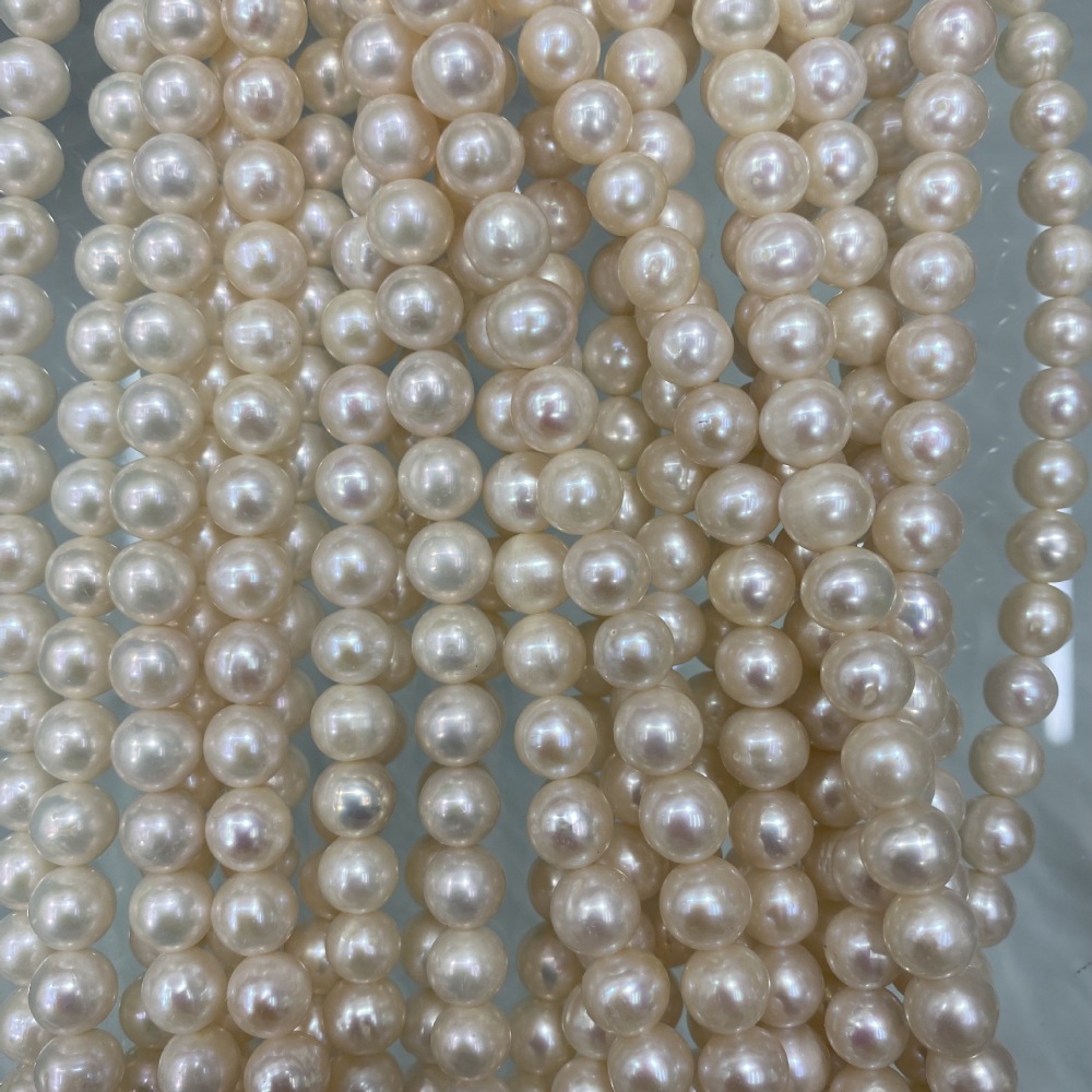 8-9mm Natural Freshwater Pearls, High Luster, Near-Round, DIY Accessories
