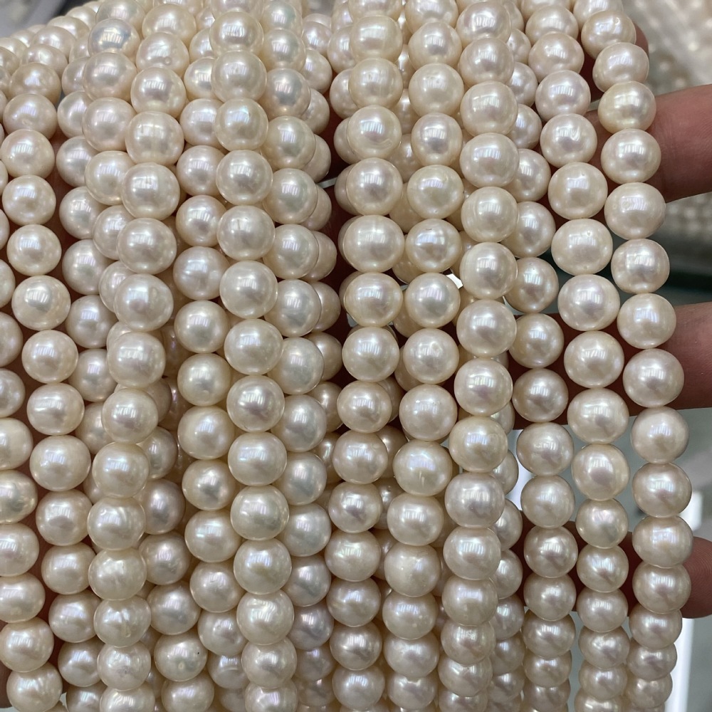 8-9mm Natural Freshwater Pearls, High Luster, Near-Round, DIY Accessories