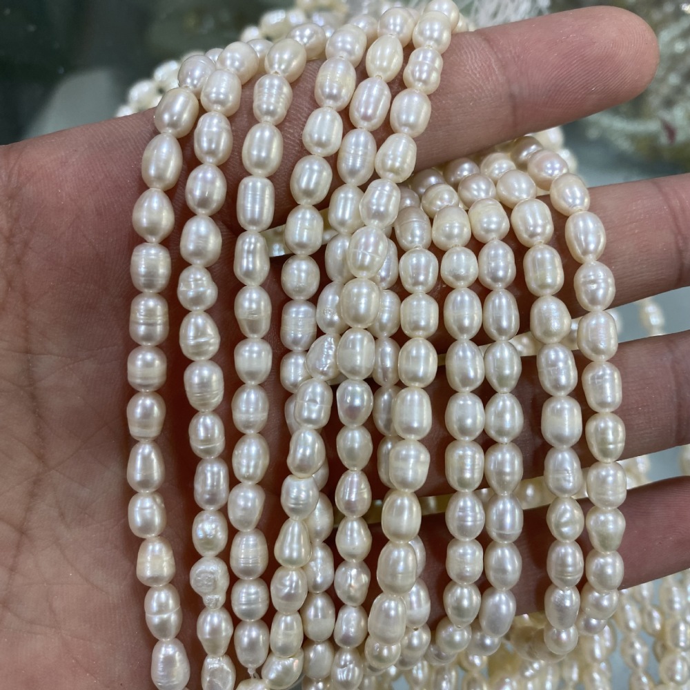 4-5mm Natural Freshwater Pearls, High Luster, Slight White Veins, DIY Accessories