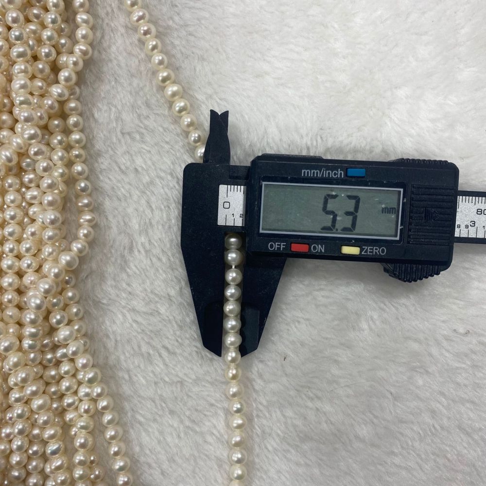 5-6mm Natural Freshwater Pearl, Potato-Shaped, High Luster, Almost Seamless, DIY Accessory
