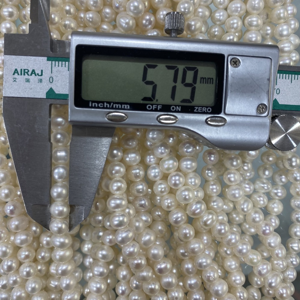 5-6mm Natural Freshwater Pearls, High Luster, Few Flaws, DIY Accessories