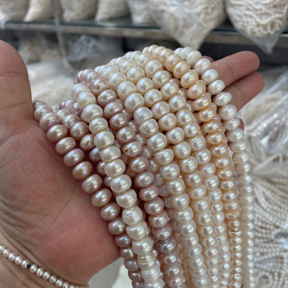 5-10mm Natural Button Freshwater Pearls DIY Accessories