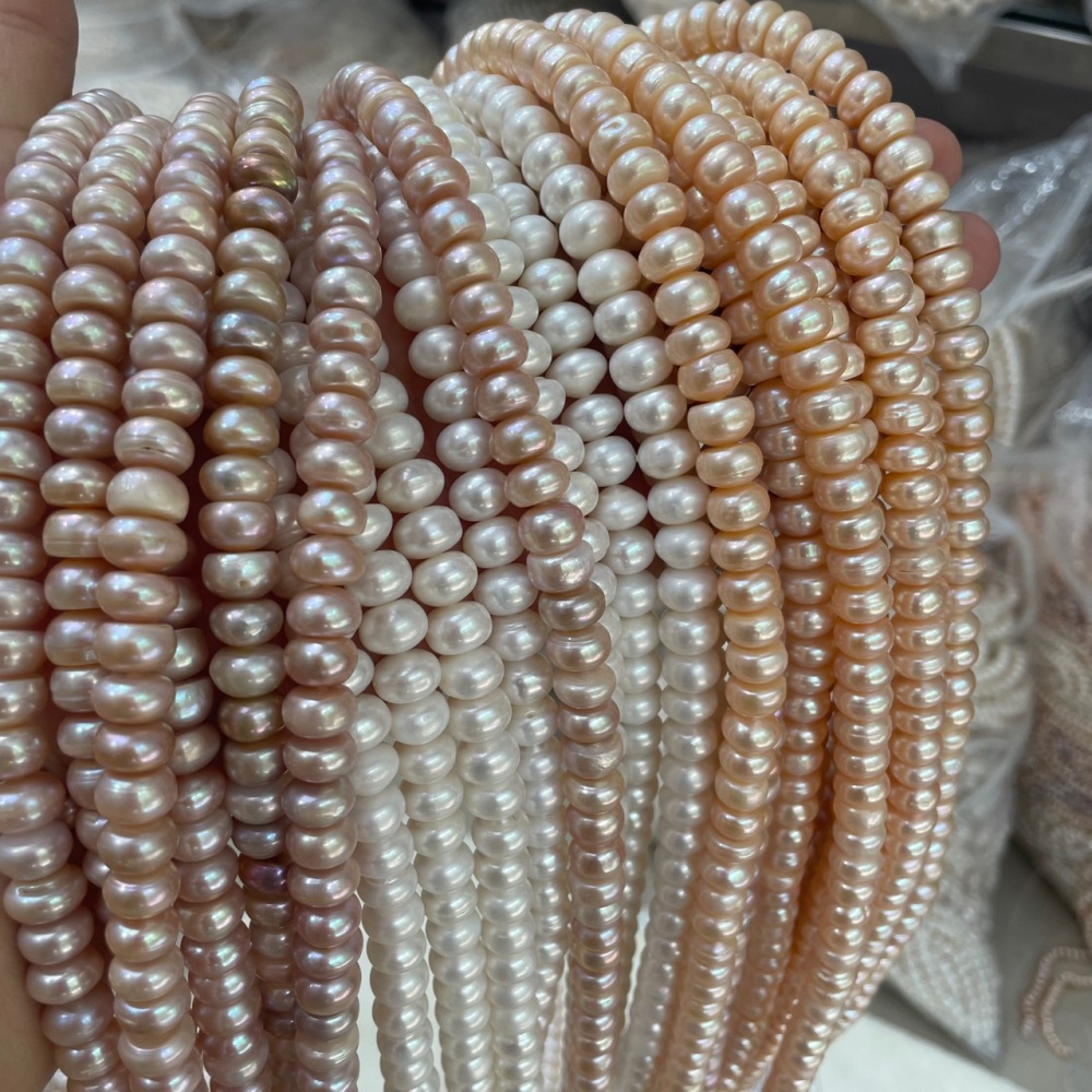 5-10mm Natural Button Freshwater Pearls DIY Accessories
