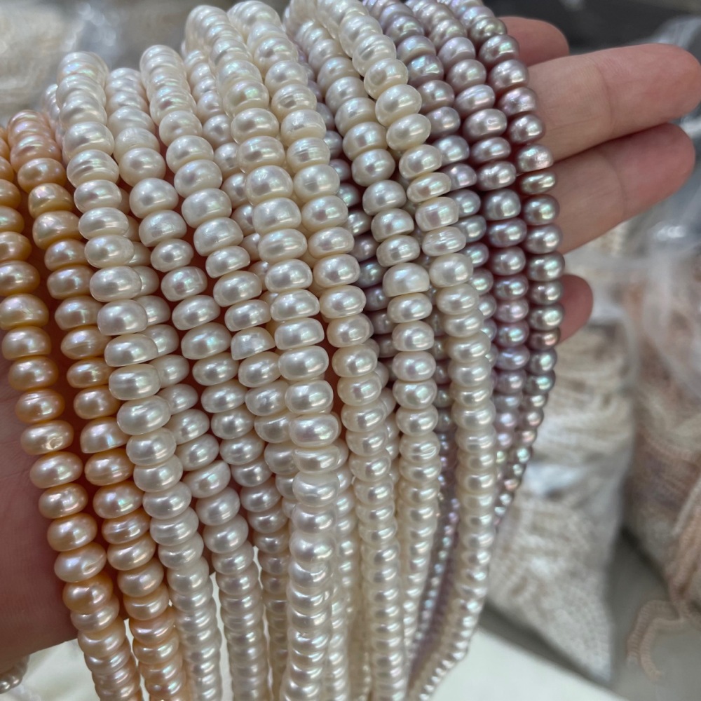 5-10mm Natural Button Freshwater Pearls DIY Accessories