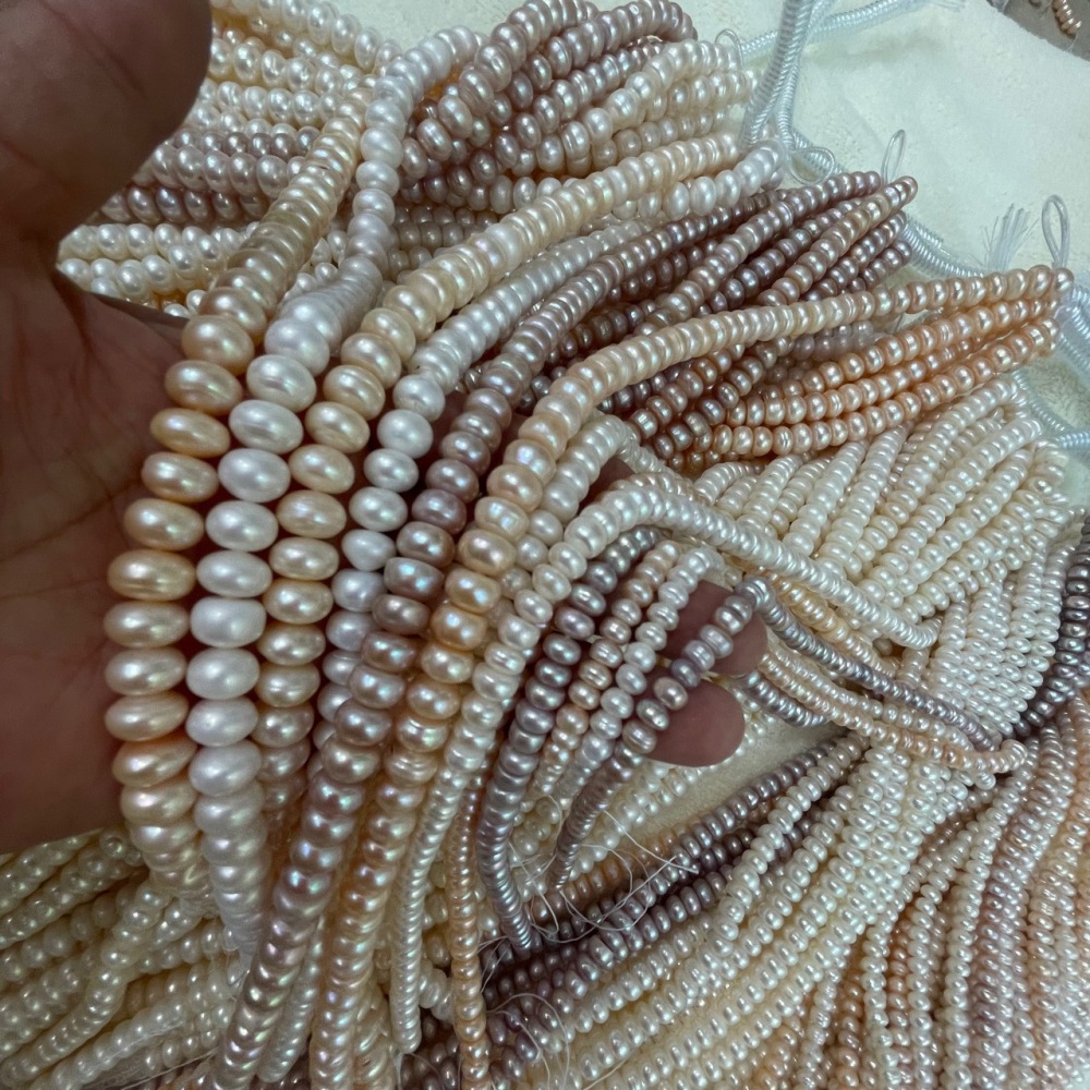 5-10mm Natural Button Freshwater Pearls DIY Accessories