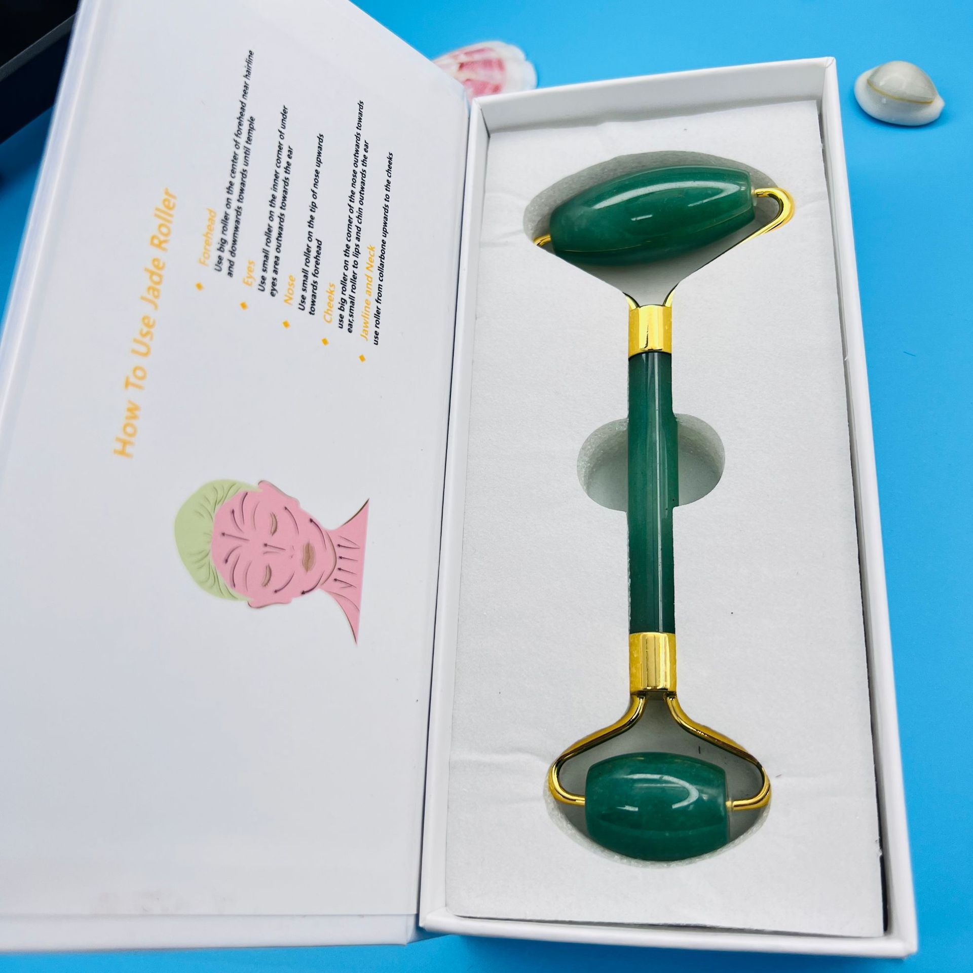 Natural Jade Roller Massager for Facial Care