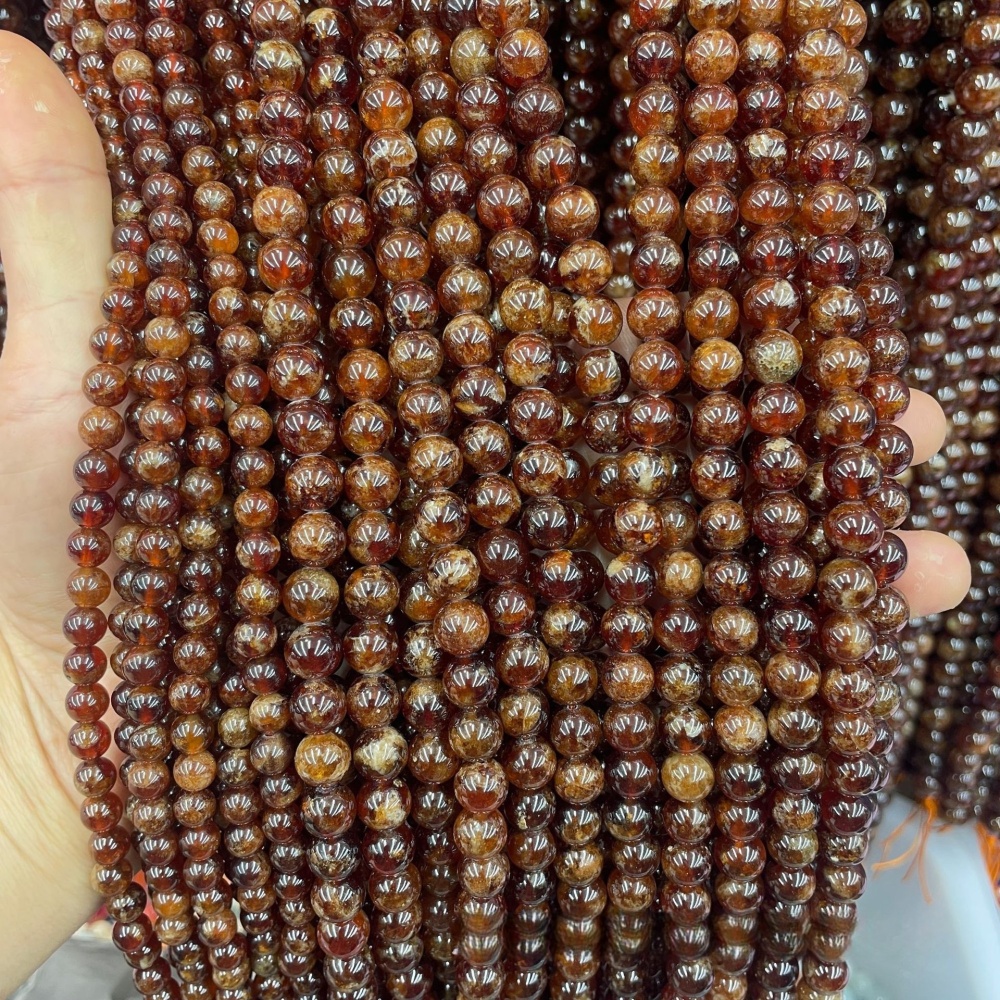 4-10mm Natural Orange Garnet Beads for DIY Projects