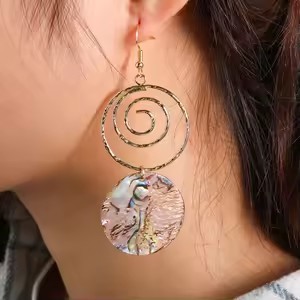 MYK1862-Exaggerated abalone shell earrings, niche and stylish earrings