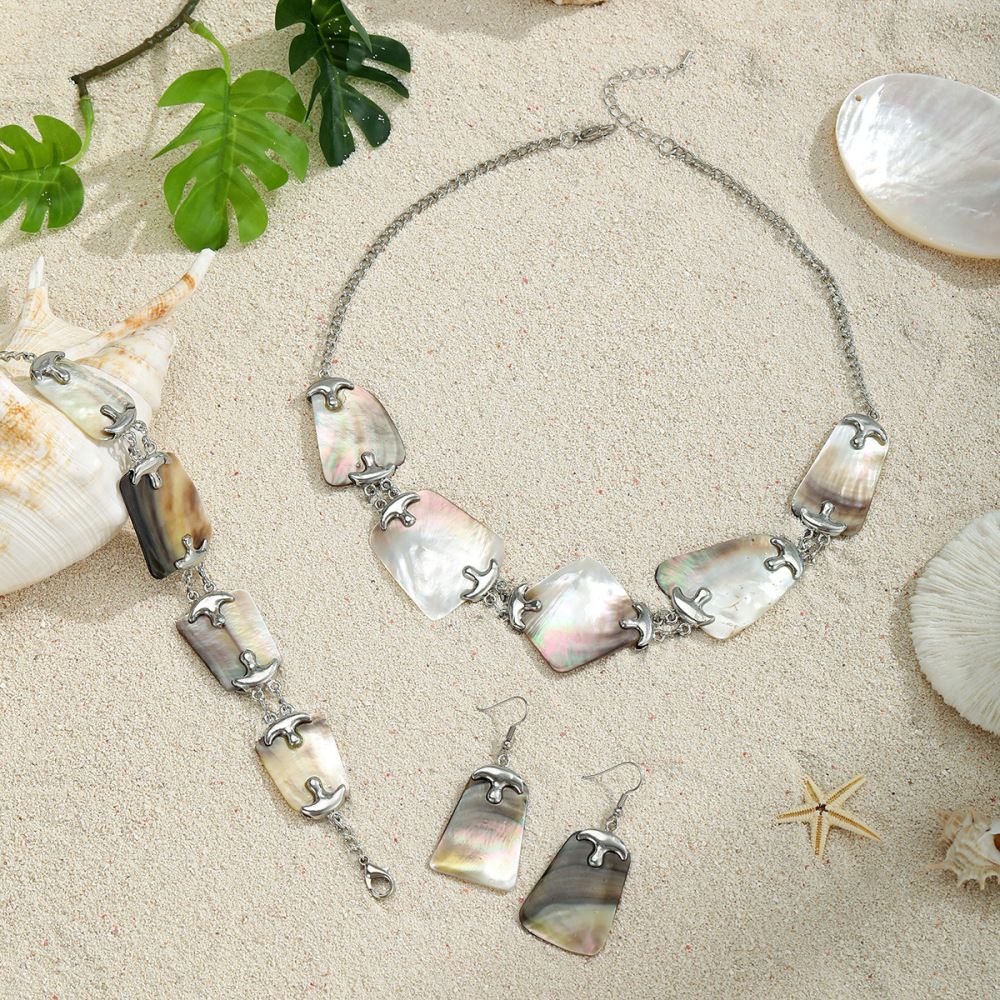 MYK1906-Fashionable natural seashell patchwork jewelry set