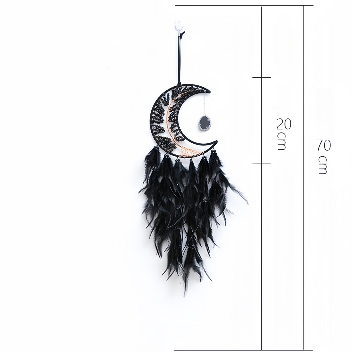 Black Tree of Life Dreamcatcher Hand-woven Feather Decoration