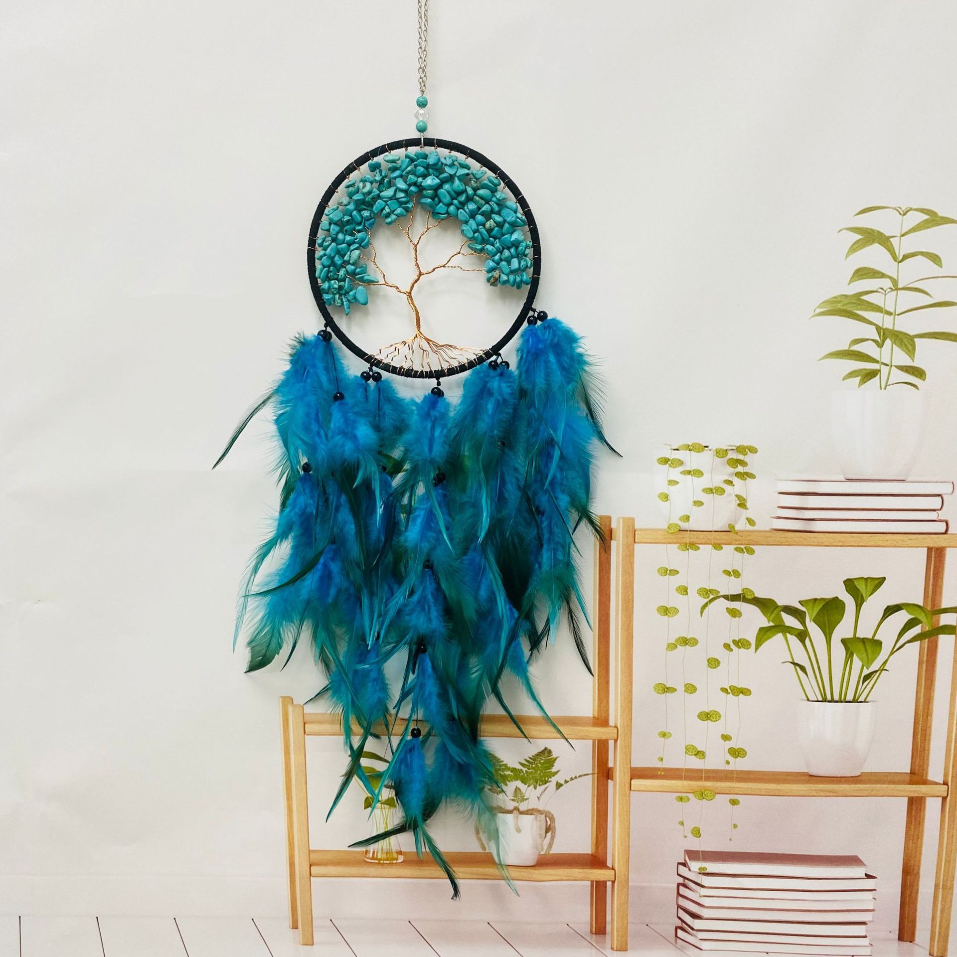 Crystal Pebble Dreamcatcher Wind Chime Tree of Life Sun Catcher