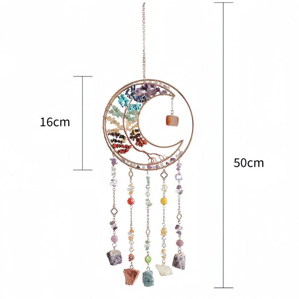 Sunshine Catcher Simple Pebble Tree of Life Window Sill Decor Wind Chime