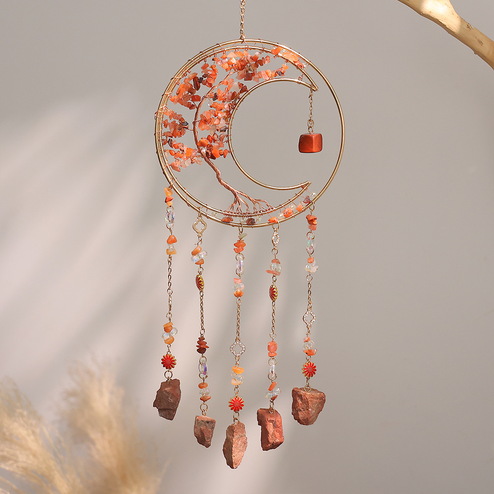 Sunshine Catcher Simple Pebble Tree of Life Window Sill Decor Wind Chime