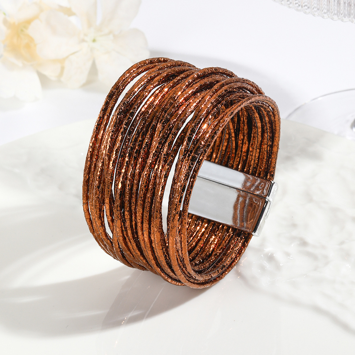 MYK1965-Multi-strand PU magnetic buckle bracelet