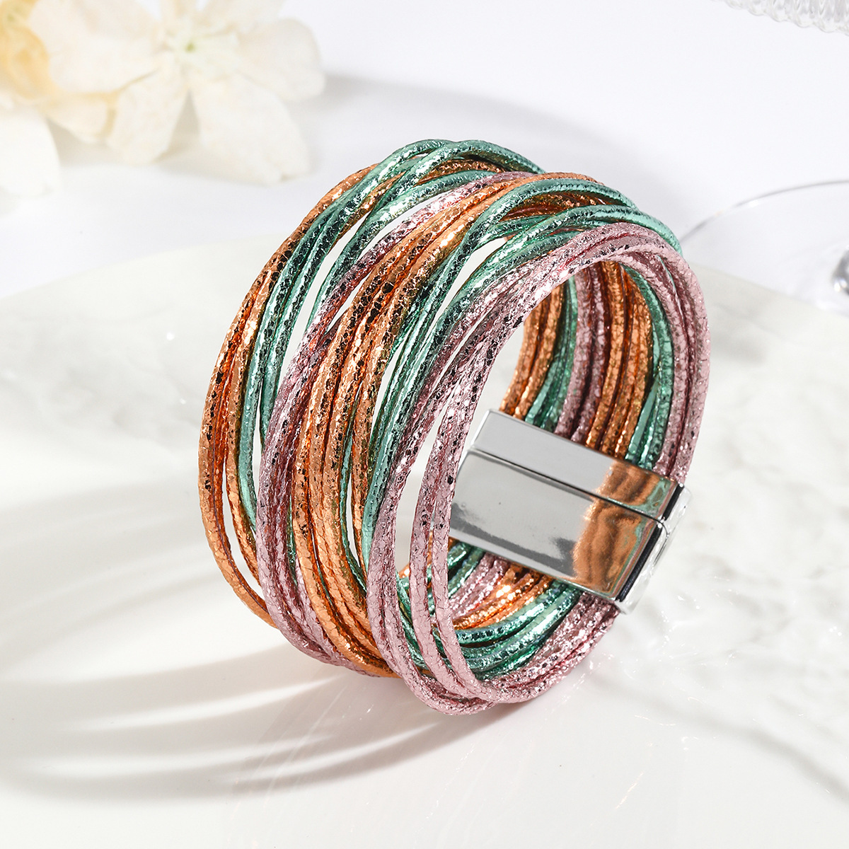 MYK1965-Multi-strand PU magnetic buckle bracelet