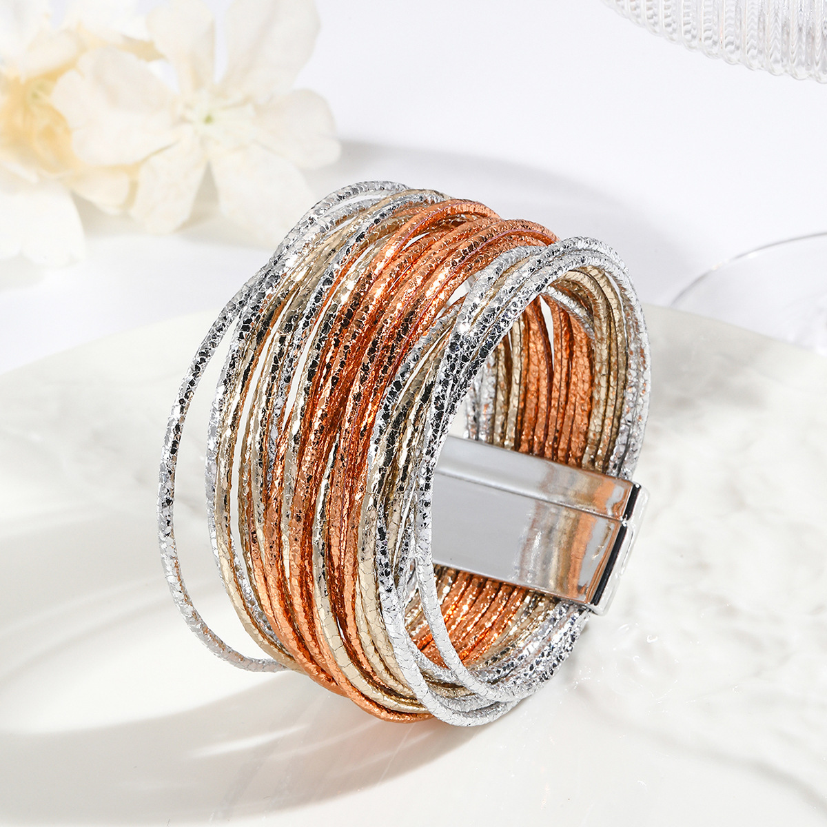 MYK1965-Multi-strand PU magnetic buckle bracelet