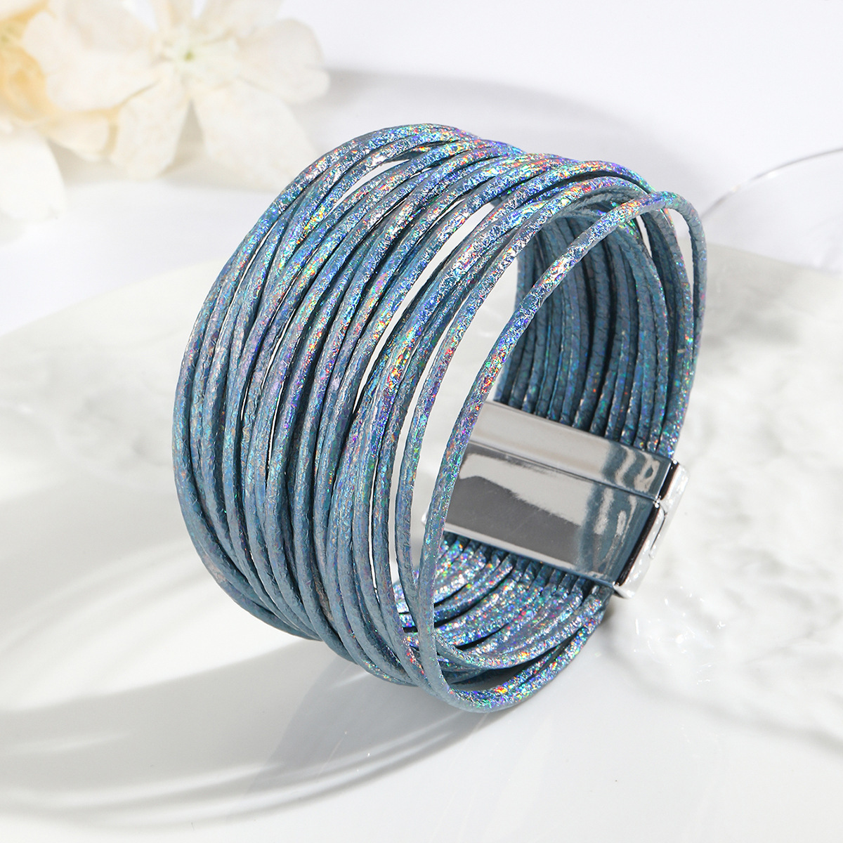 MYK1965-Multi-strand PU magnetic buckle bracelet