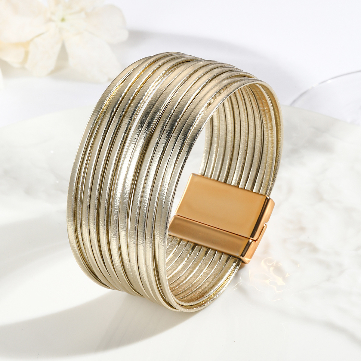 MYK1965-Multi-strand PU magnetic buckle bracelet