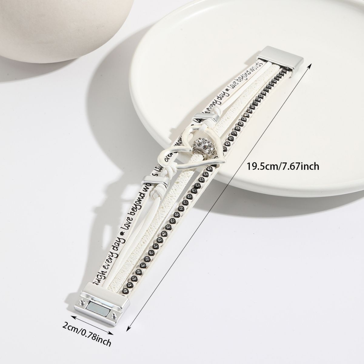 MYK1964-Hollowed-out heart-shaped rhinestone-encrusted magnetic clasp vintage multi-layered bracelet