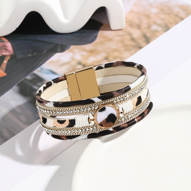 MYK1966-Autumn/Winter Alloy Magnetic Buckle Leather Genuine Leather Horse Hair Bracelet