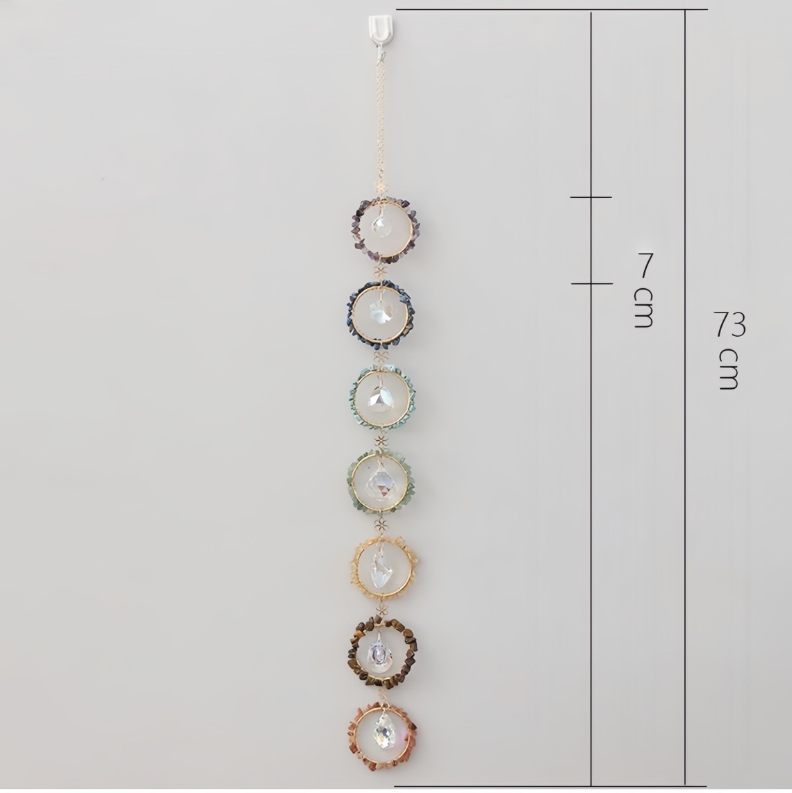 Natural Pebble Dreamcatcher Crystal Wind Chime Sun Catcher