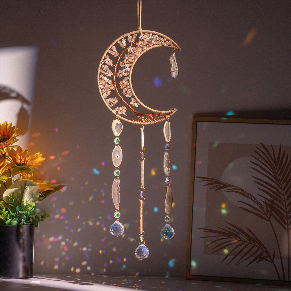 Citrine Tree Pendant, Crystal Tree of Life, Luxury Dreamcatcher, Sun Catcher