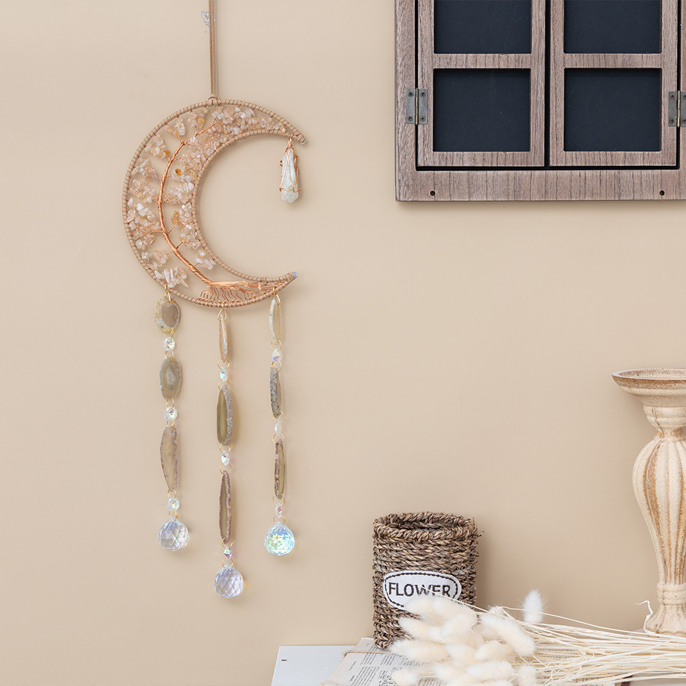 Citrine Tree Pendant, Crystal Tree of Life, Luxury Dreamcatcher, Sun Catcher