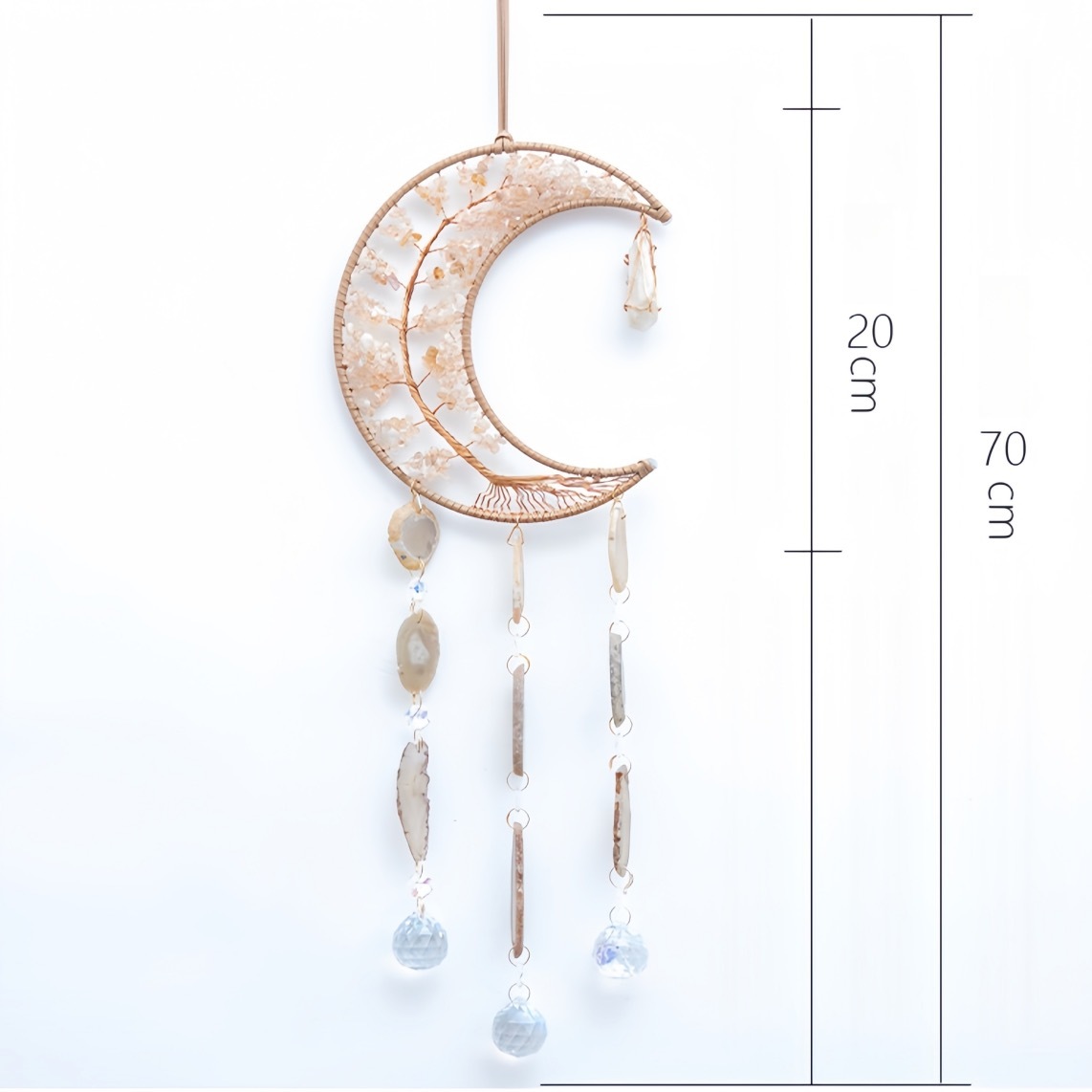 Citrine Tree Pendant, Crystal Tree of Life, Luxury Dreamcatcher, Sun Catcher