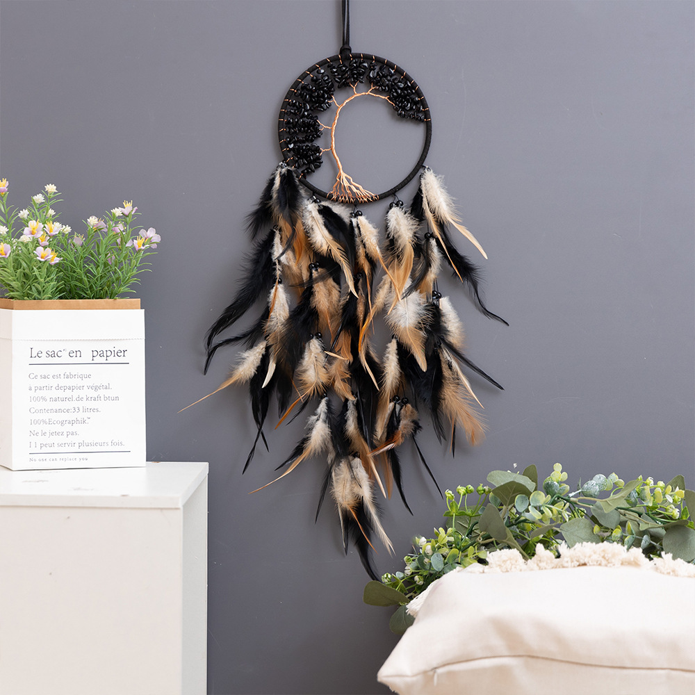 Feather and Pebble Dreamcatcher Wind Chime Tree of Life Sun Catcher