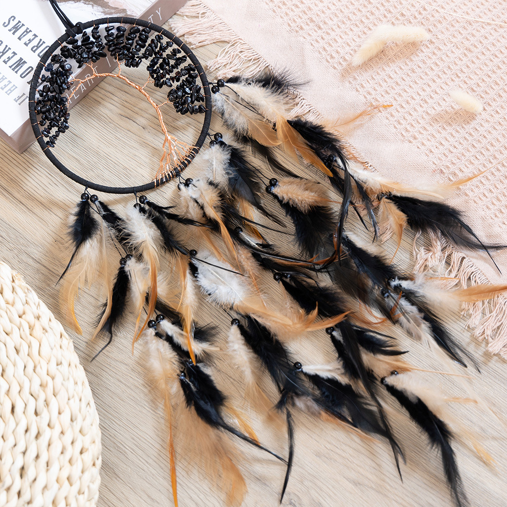 Feather and Pebble Dreamcatcher Wind Chime Tree of Life Sun Catcher