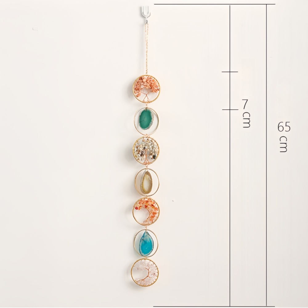 Crystal Colorful Tree of Life Agate Slices Dreamcatcher Sun Catcher