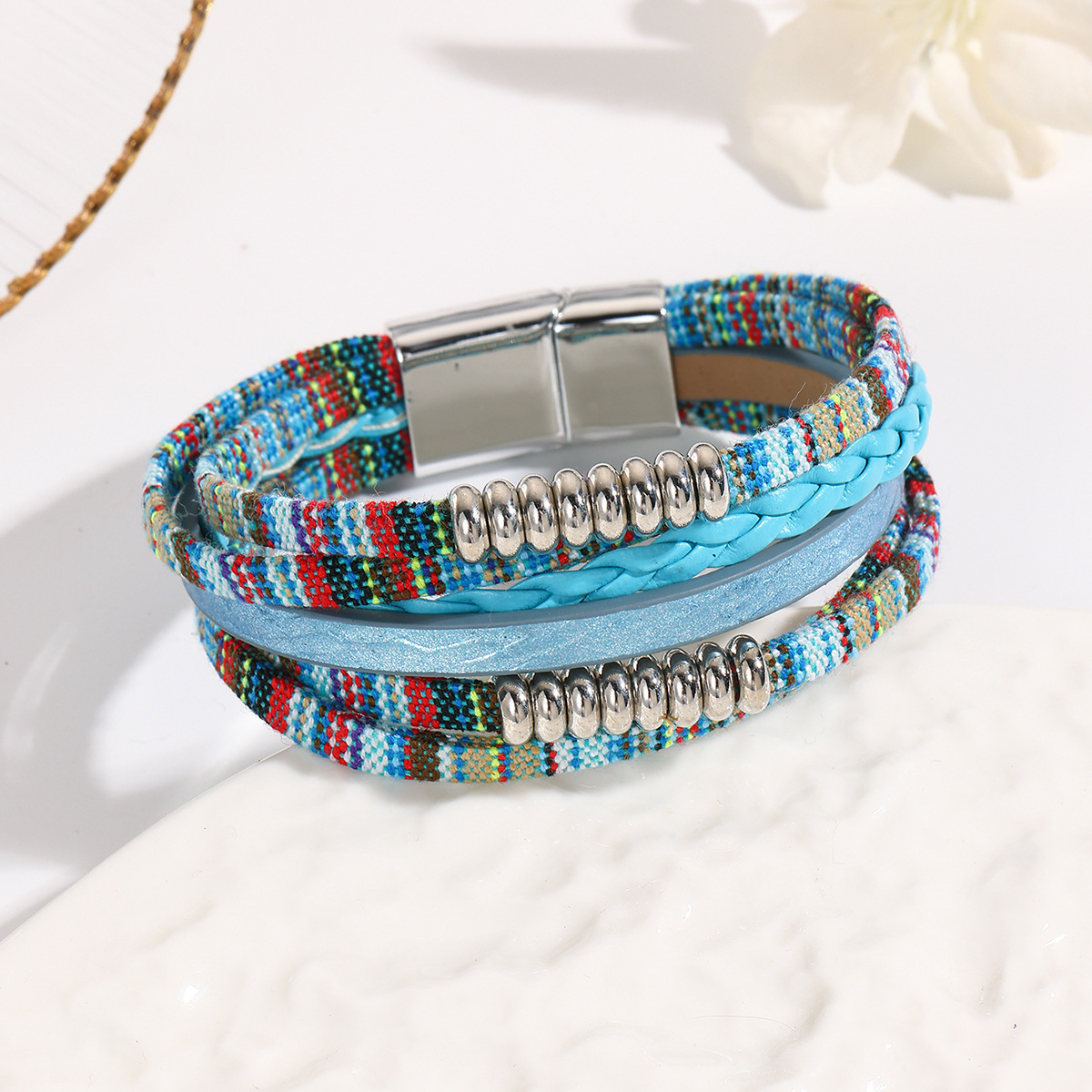MYK1988-Leather multi-layered bohemian ethnic style bracelet