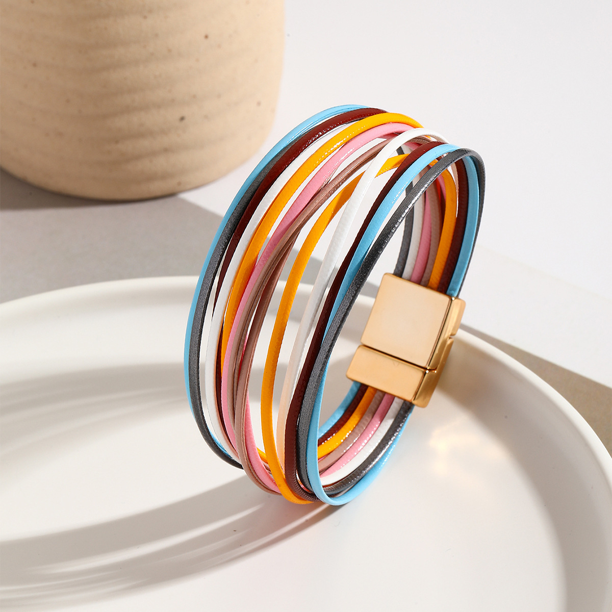 MYK1995-Bohemian Multi-Layer Wristband PU Leather Bracelet
