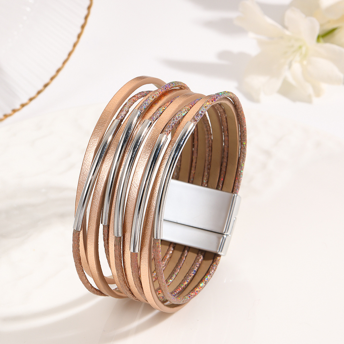 MYK1984-Magnetic buckle multi-layer bracelet Christmas and Valentine's Day gift