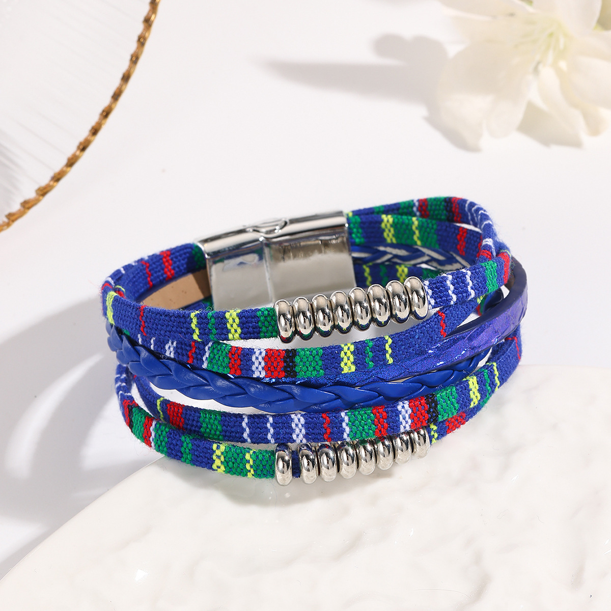 MYK1988-Leather multi-layered bohemian ethnic style bracelet
