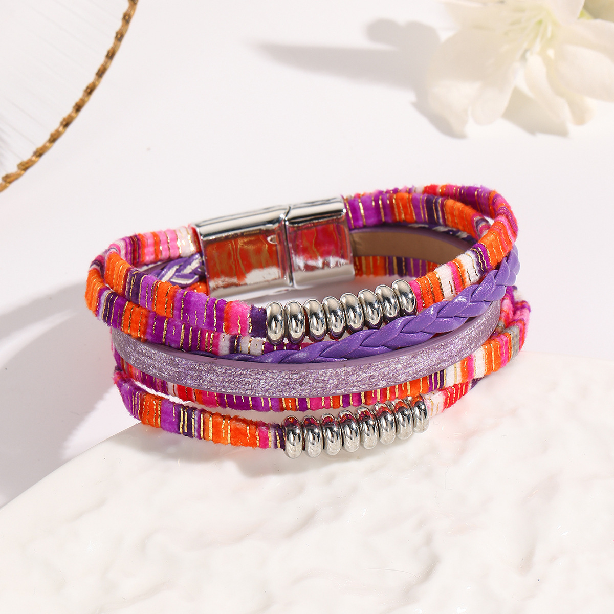 MYK1988-Leather multi-layered bohemian ethnic style bracelet