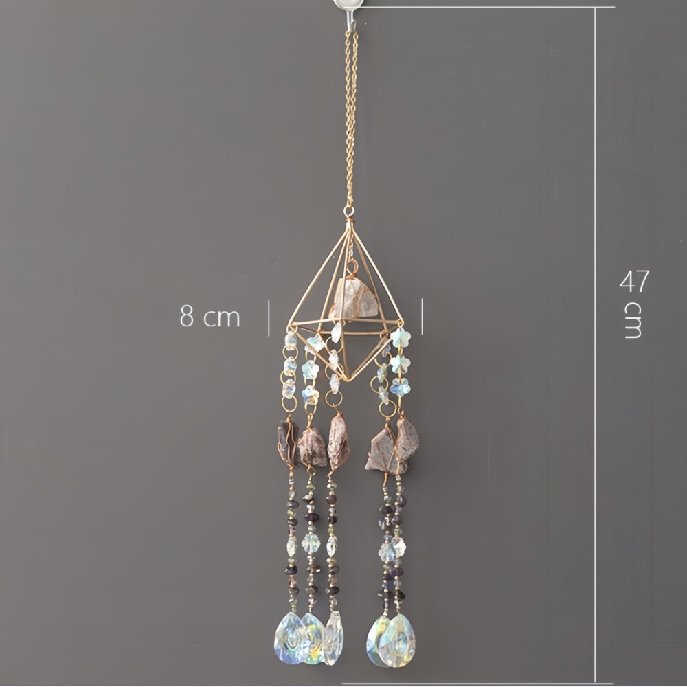 Amethyst Raw Stone Colorful Light Pendant - Sun Catcher