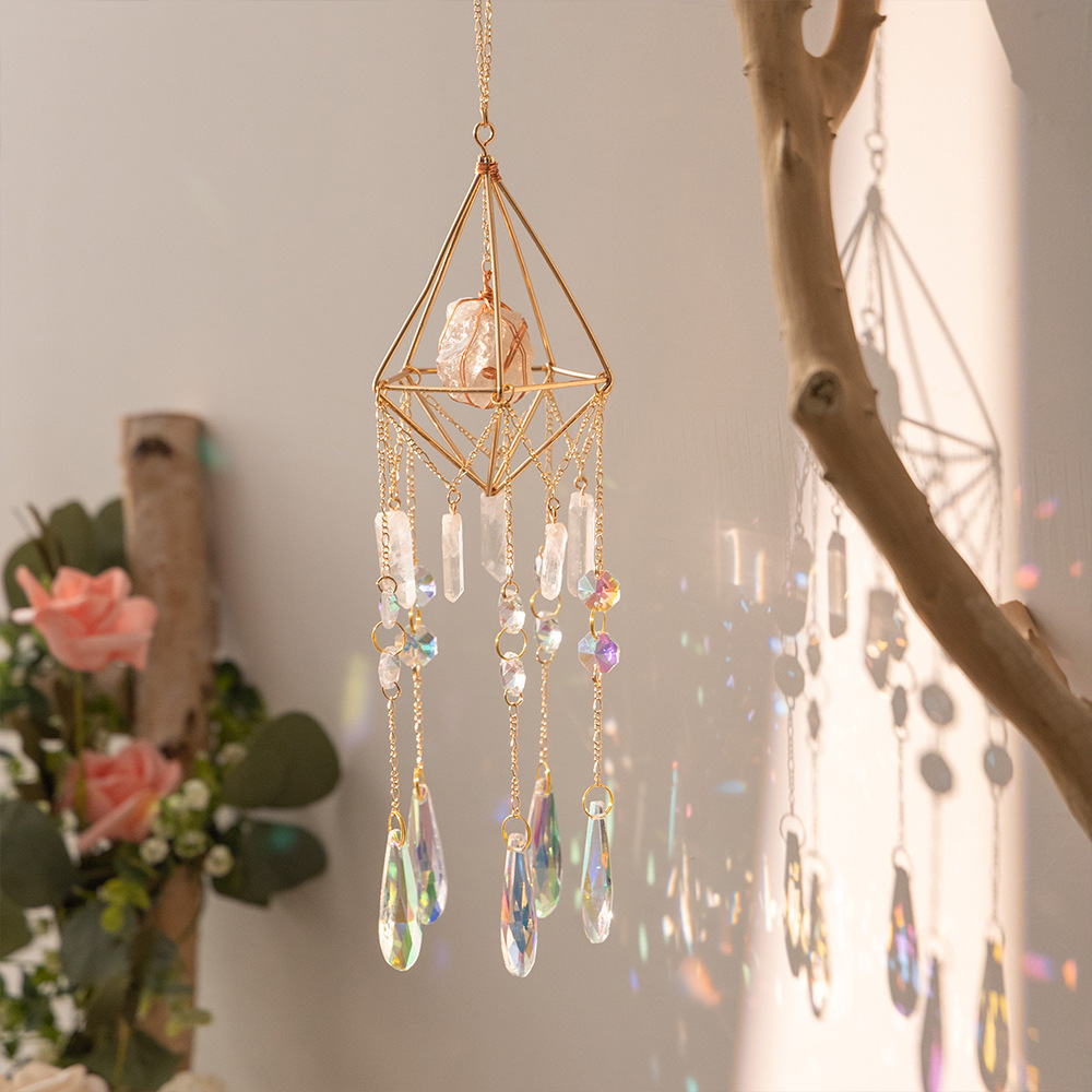 Crystal Sunflower Catcher Light and Shadow Wind Chime Pendant