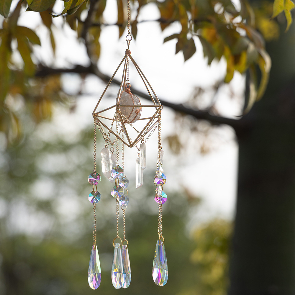 Crystal Sunflower Catcher Light and Shadow Wind Chime Pendant