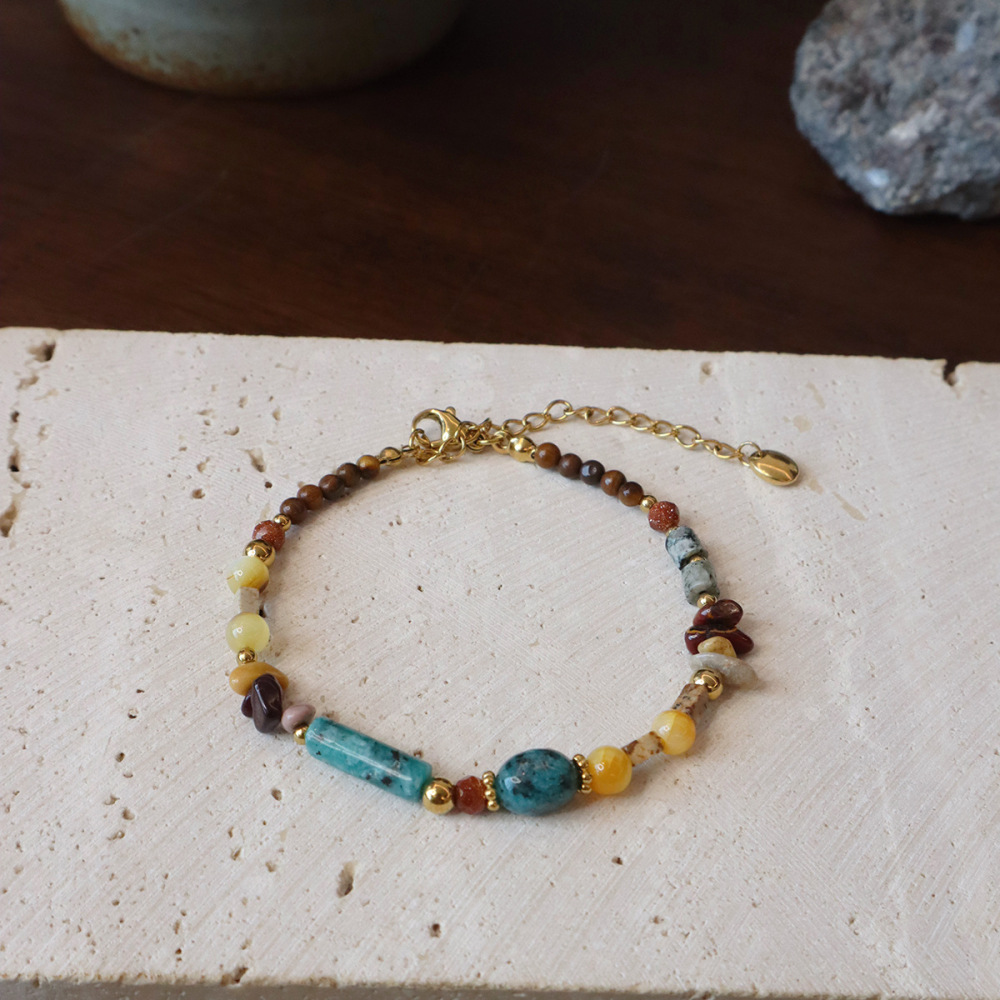 MYK2018-Natural agate beaded necklace set