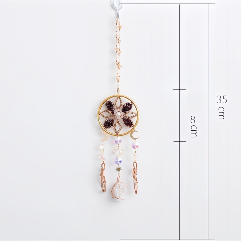 Natural Crystal Chips and Raw Stones, Dreamcatcher with Sunshine Catcher