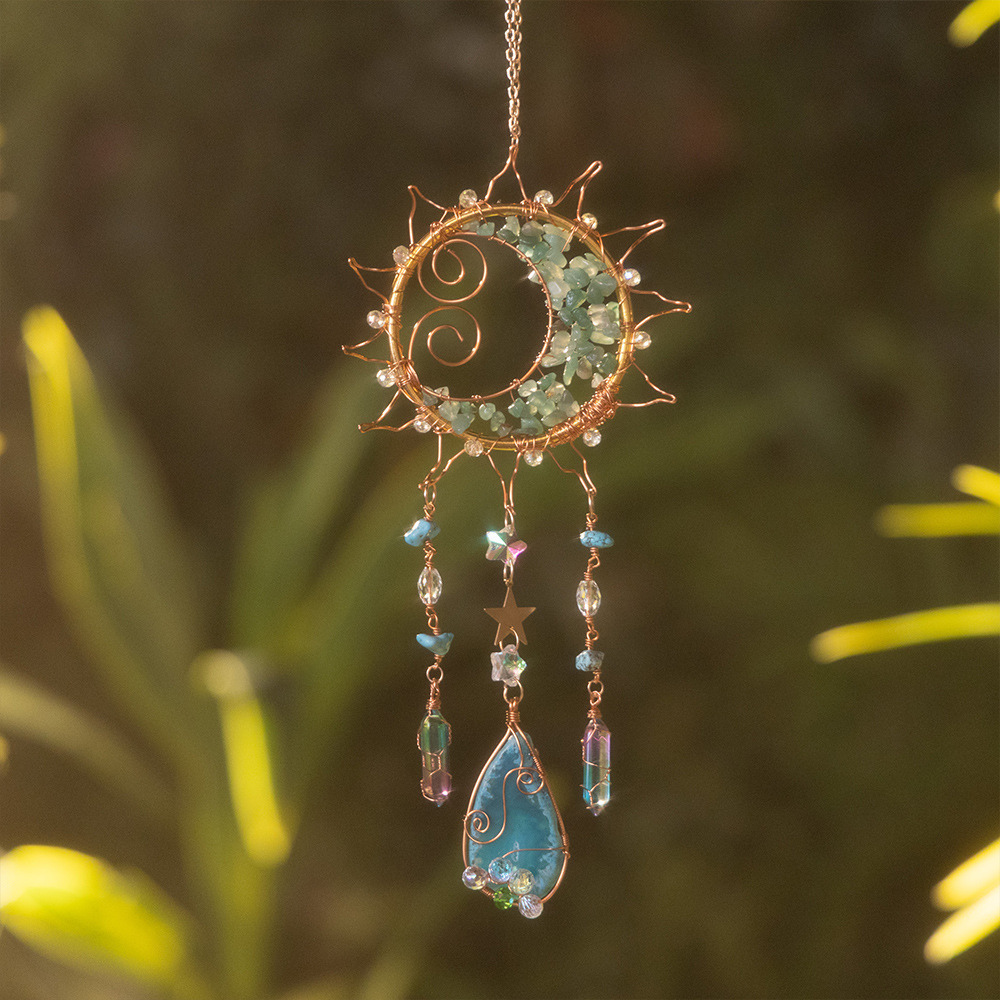 Green Aventurine Gravel Slabs - Smiley Face, Moon, Sun Catcher