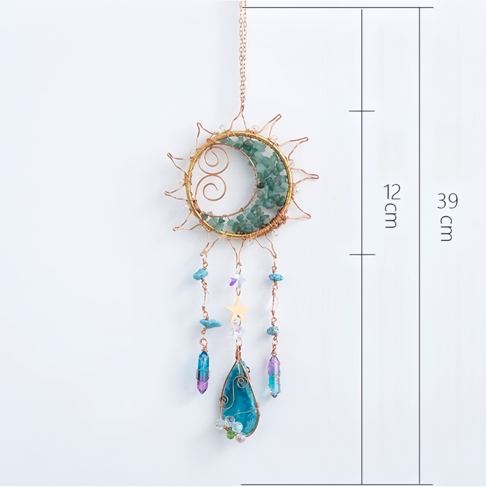 Green Aventurine Gravel Slabs - Smiley Face, Moon, Sun Catcher