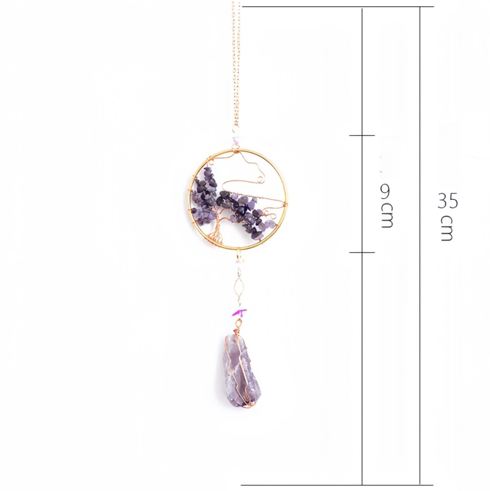 Natural Amethyst Crush Teadrop Round Creative Sun Catcher