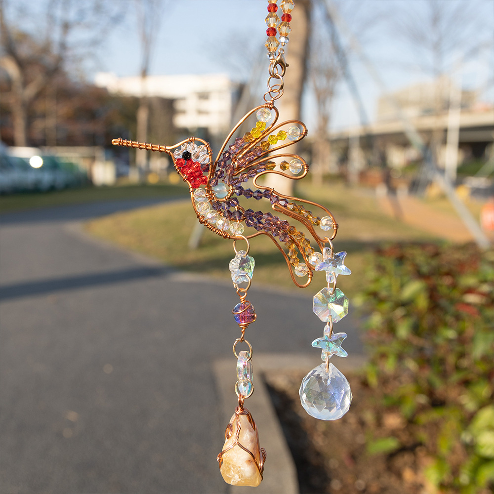 Woodpecker Creative Suncatcher Crystal Pebble Dreamcatcher