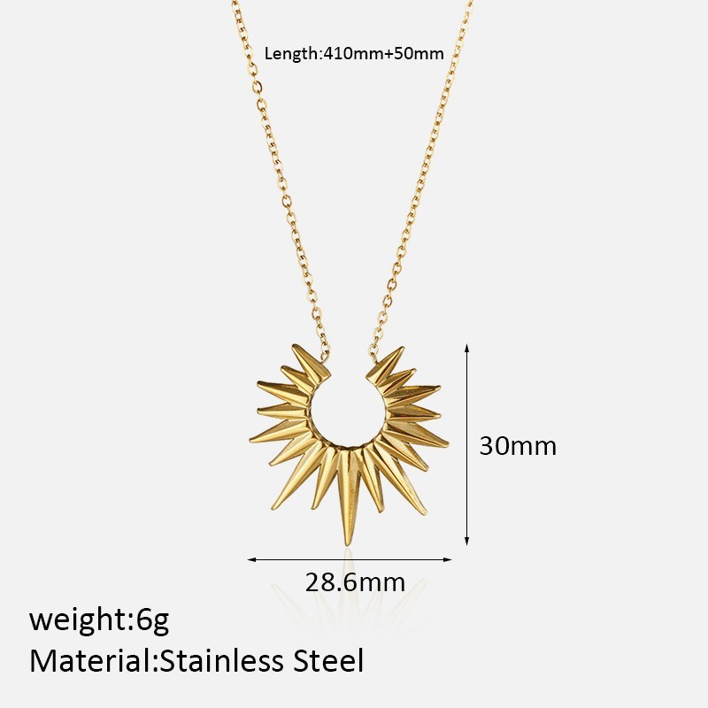 MYK2040-French retro braided star and moon stainless steel necklace, unique and stylish.